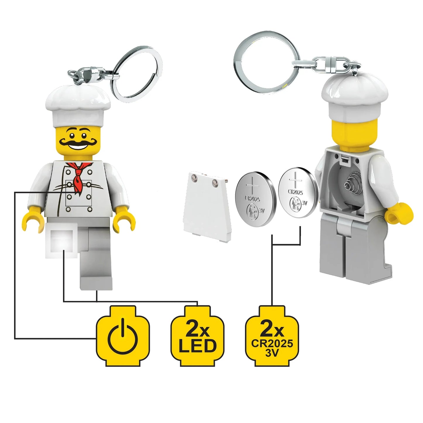 LEGO Minifigures Keychain Light: Male Chef