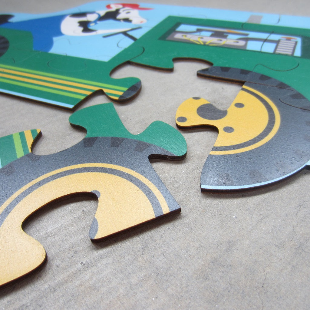 Wooden Puzzle: Tractor