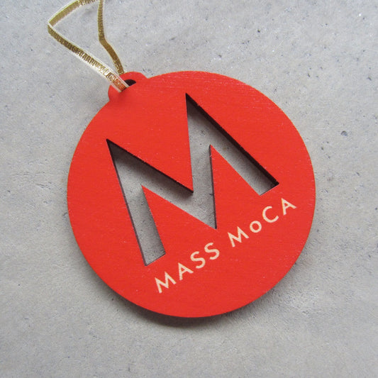 MASS MoCA Wooden Holiday Ornament: Red