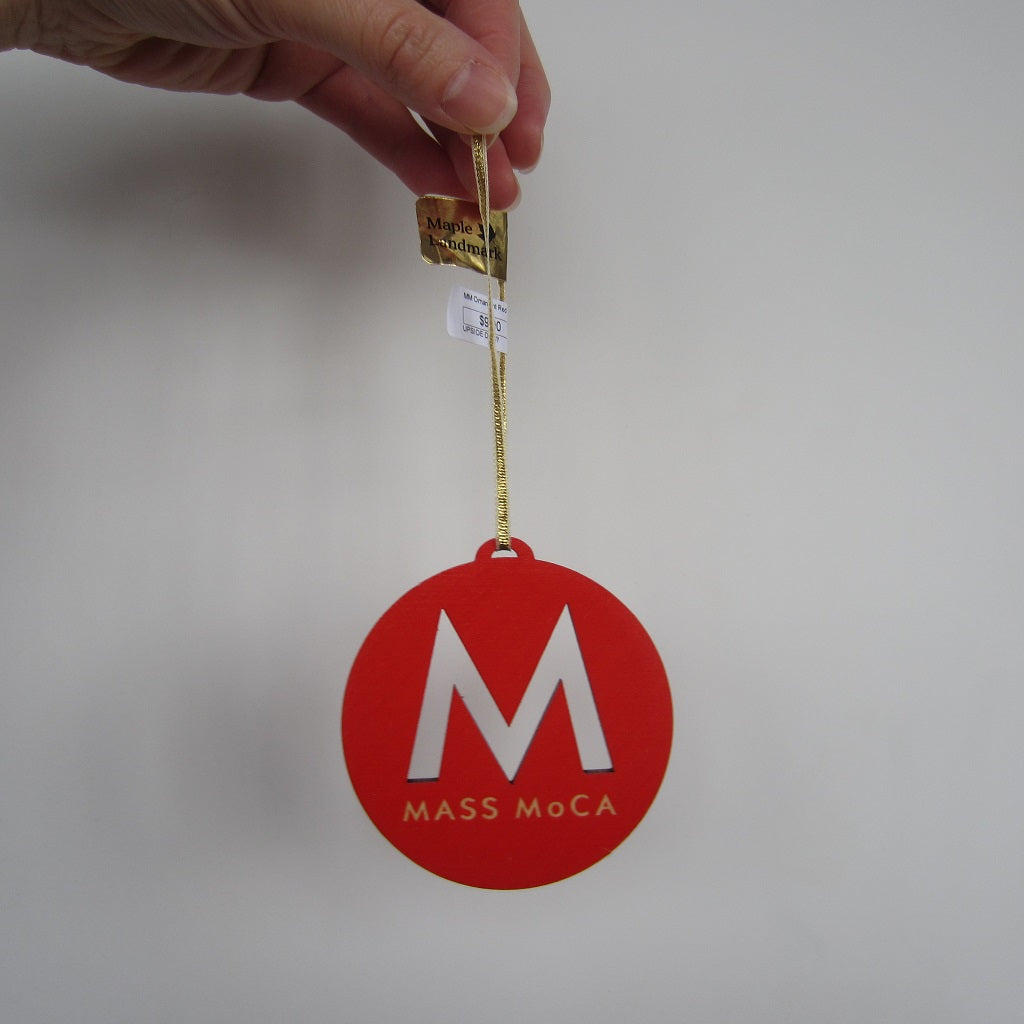 MASS MoCA Wooden Holiday Ornament: Red