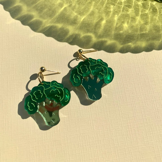 Mini Broccoli Acrylic Earrings