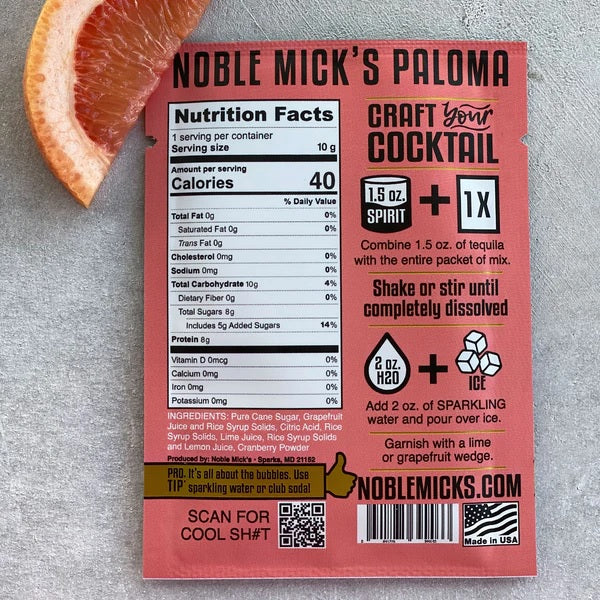 Single Serve Craft Cocktail Kit: Paloma