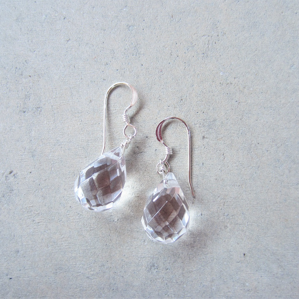Clear Quartz Teardrop Earrings for Inner Harmony