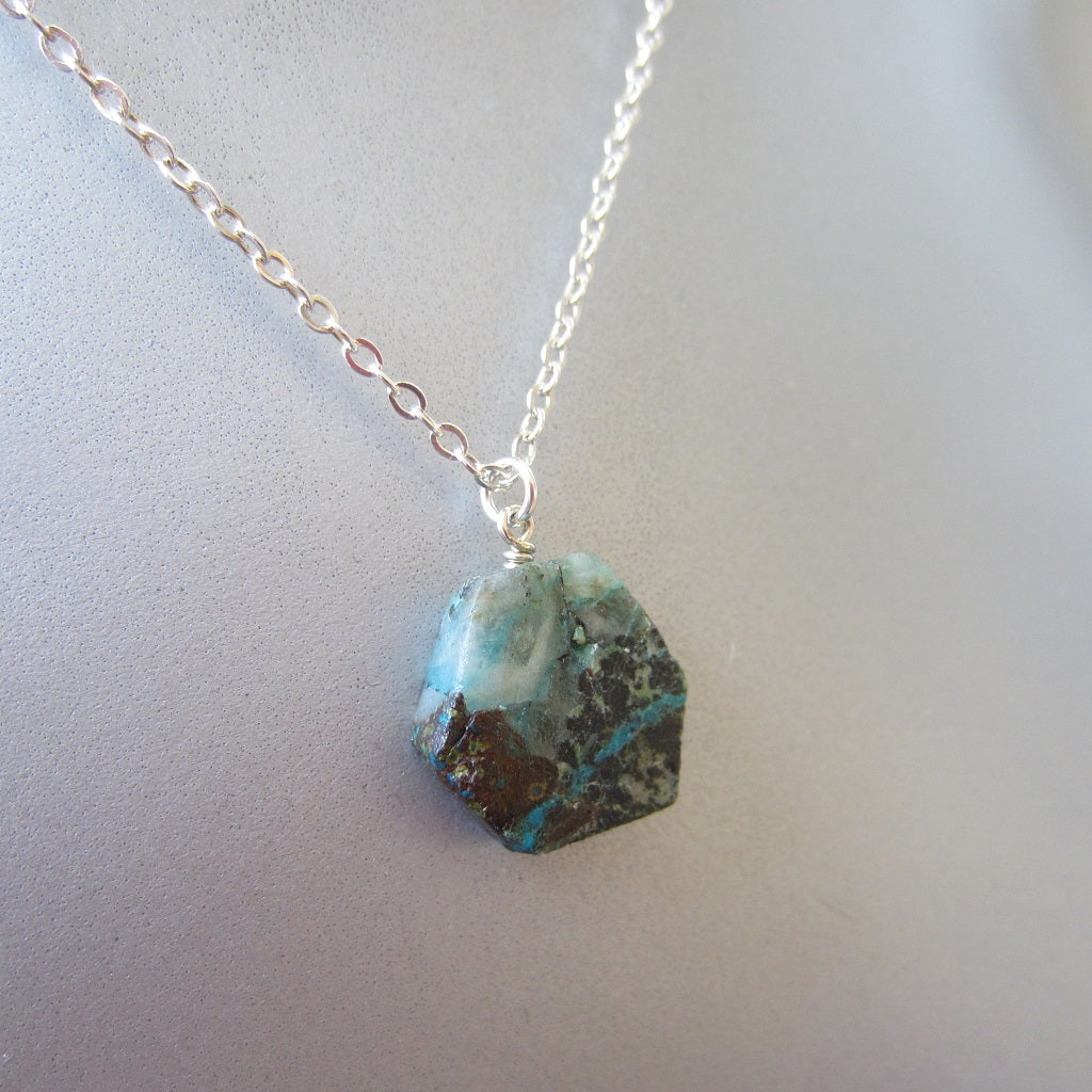 Hexagonal Chrysocolla Pendant for Empowerment