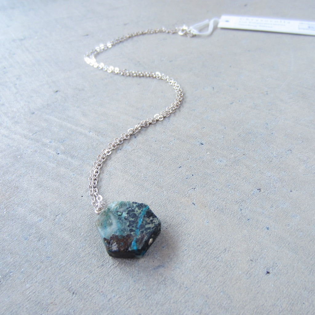 Hexagonal Chrysocolla Pendant for Empowerment