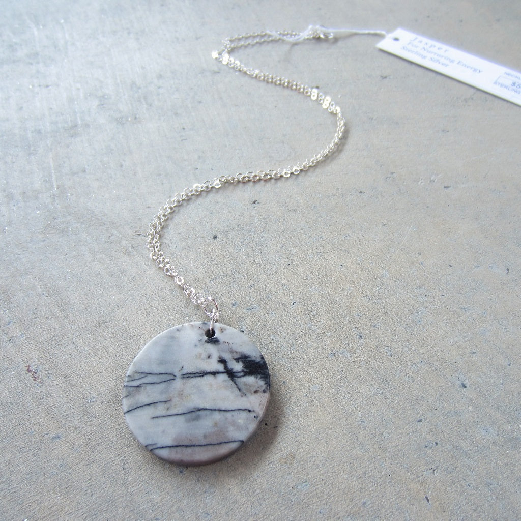 Jasper Coin Pendant for Nurturing Energy