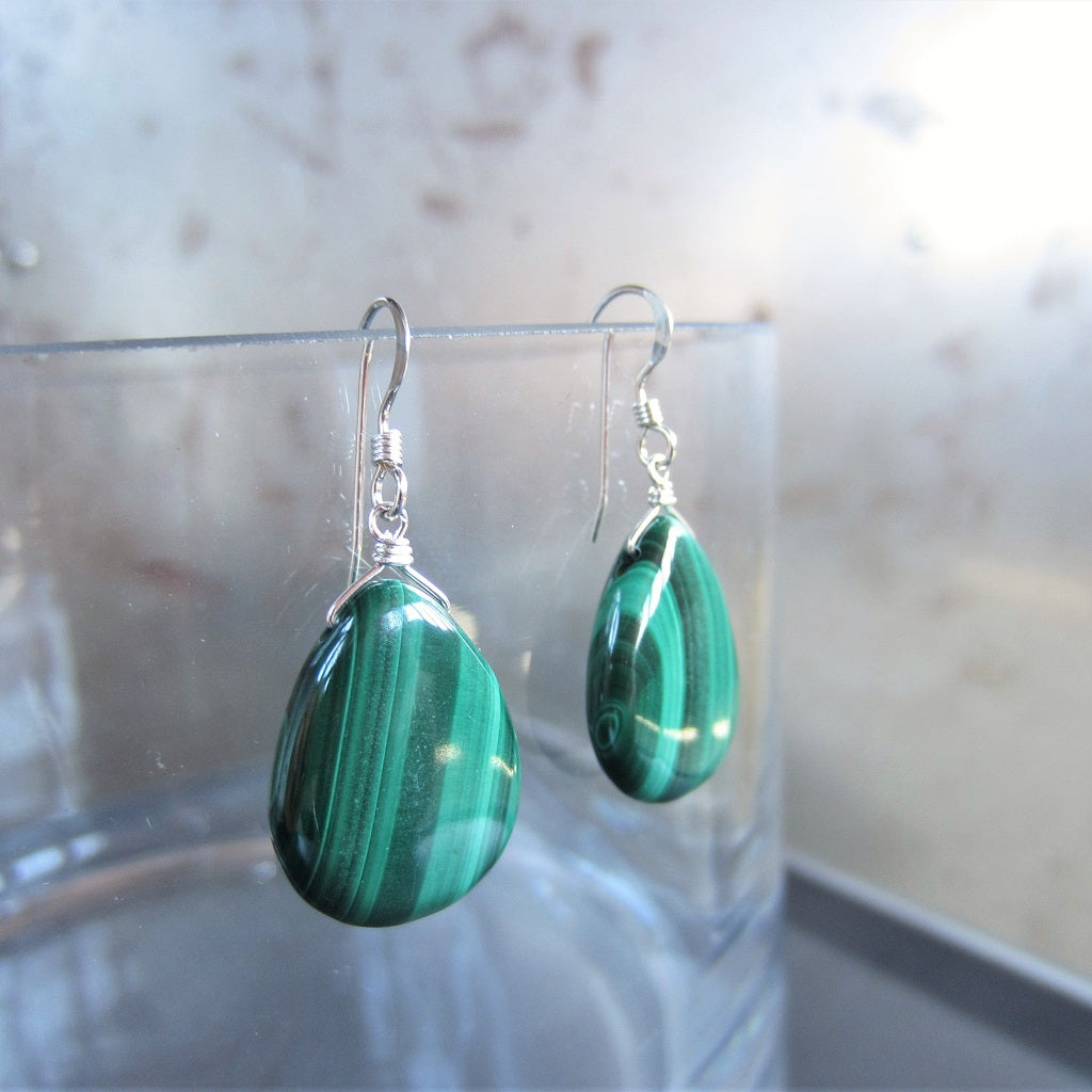 Malachite Teardrop Earrings for Embracing Change