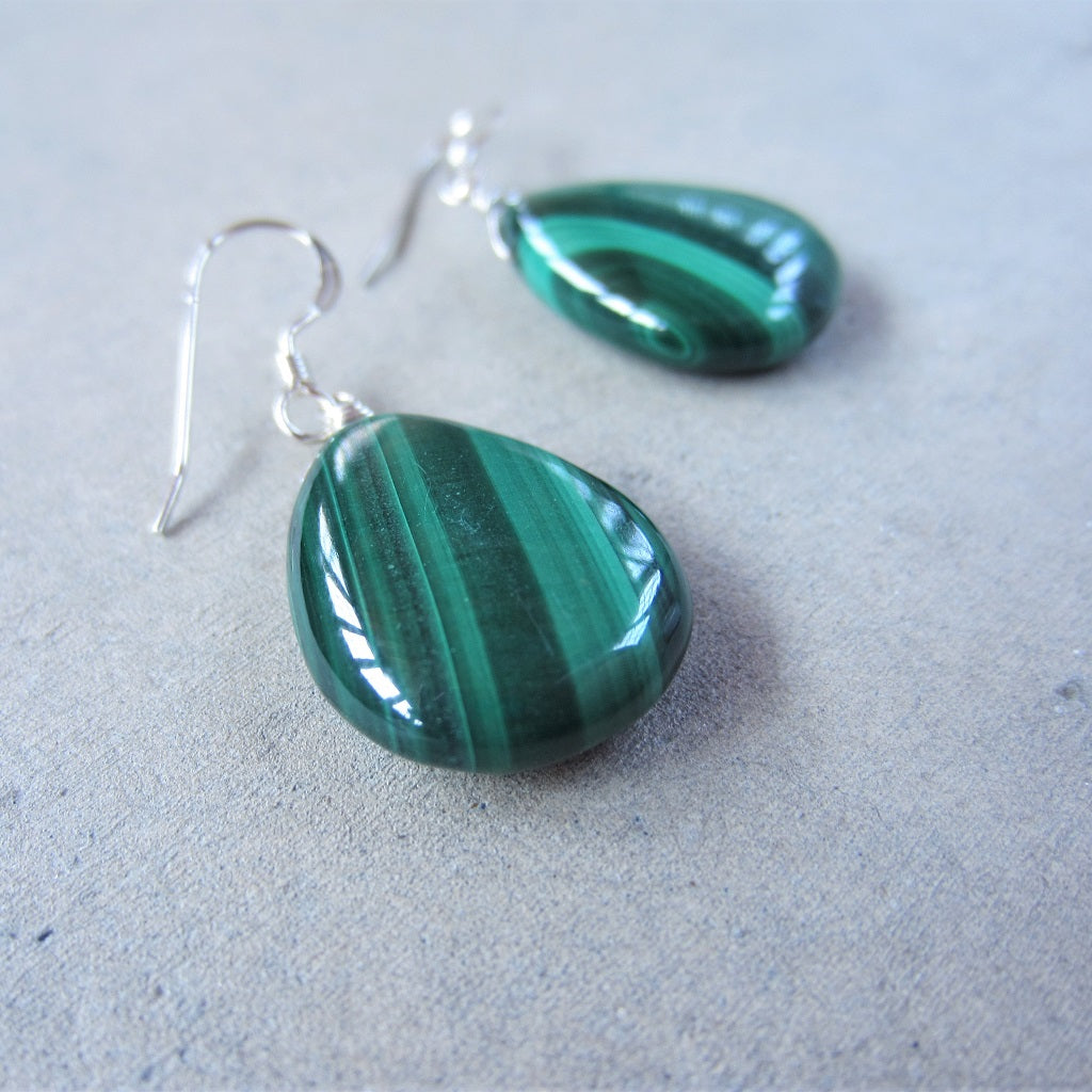 Malachite Teardrop Earrings for Embracing Change