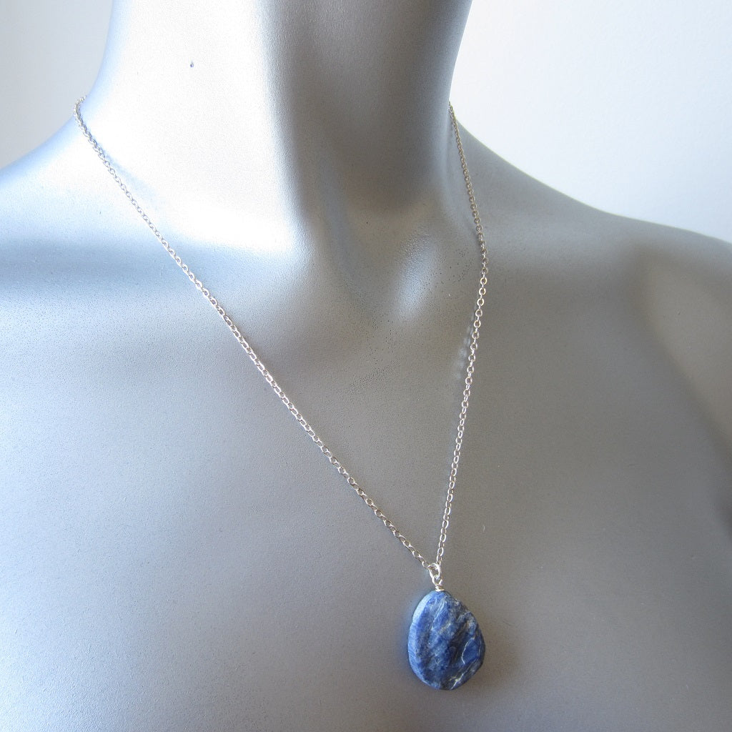 Sodalite Raw Teardrop Pendant for Intuition