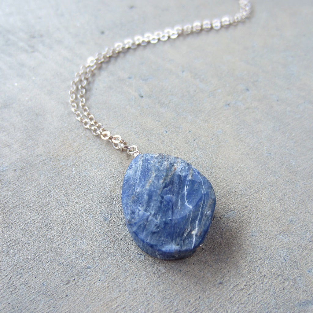 Sodalite Raw Teardrop Pendant for Intuition