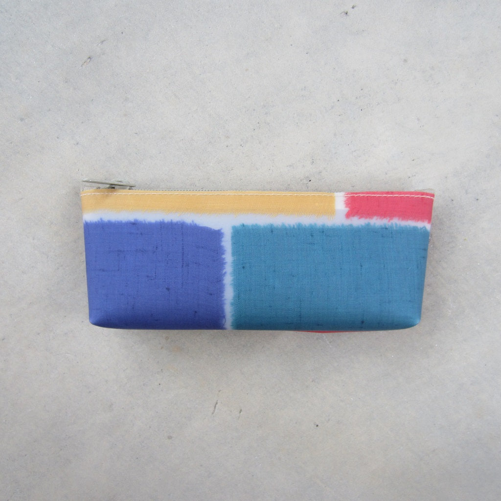 Pencil Case: Multicolor Silk Patchwork