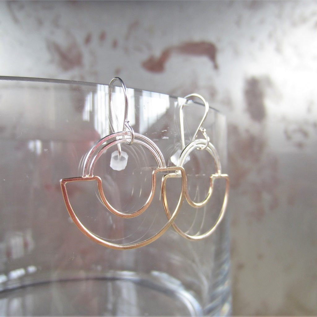 Dara Earrings in Mixed Metals