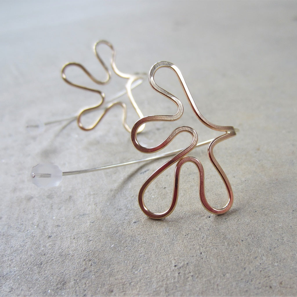 Reef Threader Earrings in Mixed Metals