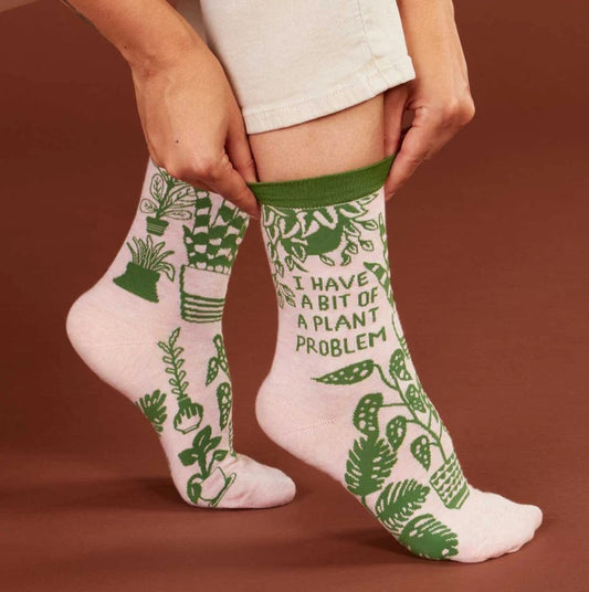 Women's Crew Socks: Plant Problem