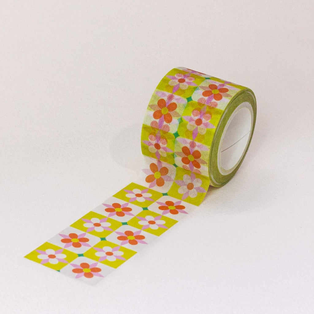 Washi Tape: Flower Tiles - 30mm