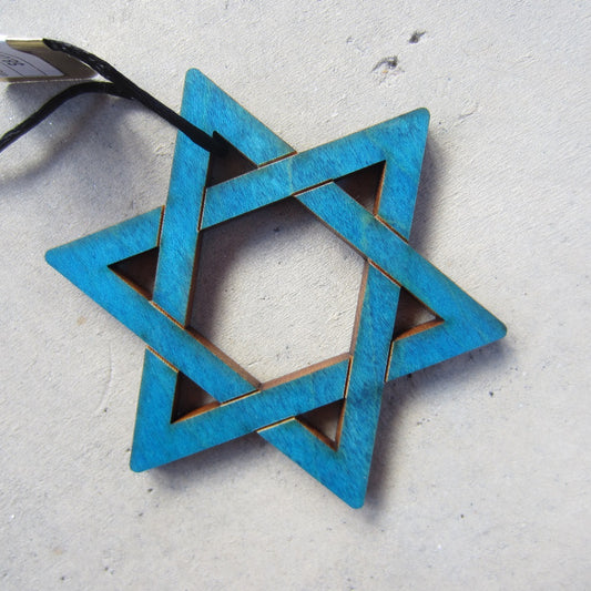 Wooden Holiday Ornament: Star of David