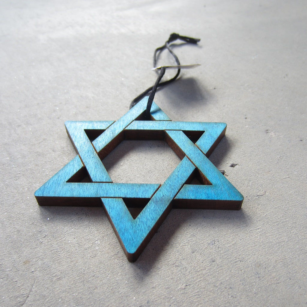 Wooden Holiday Ornament: Star of David
