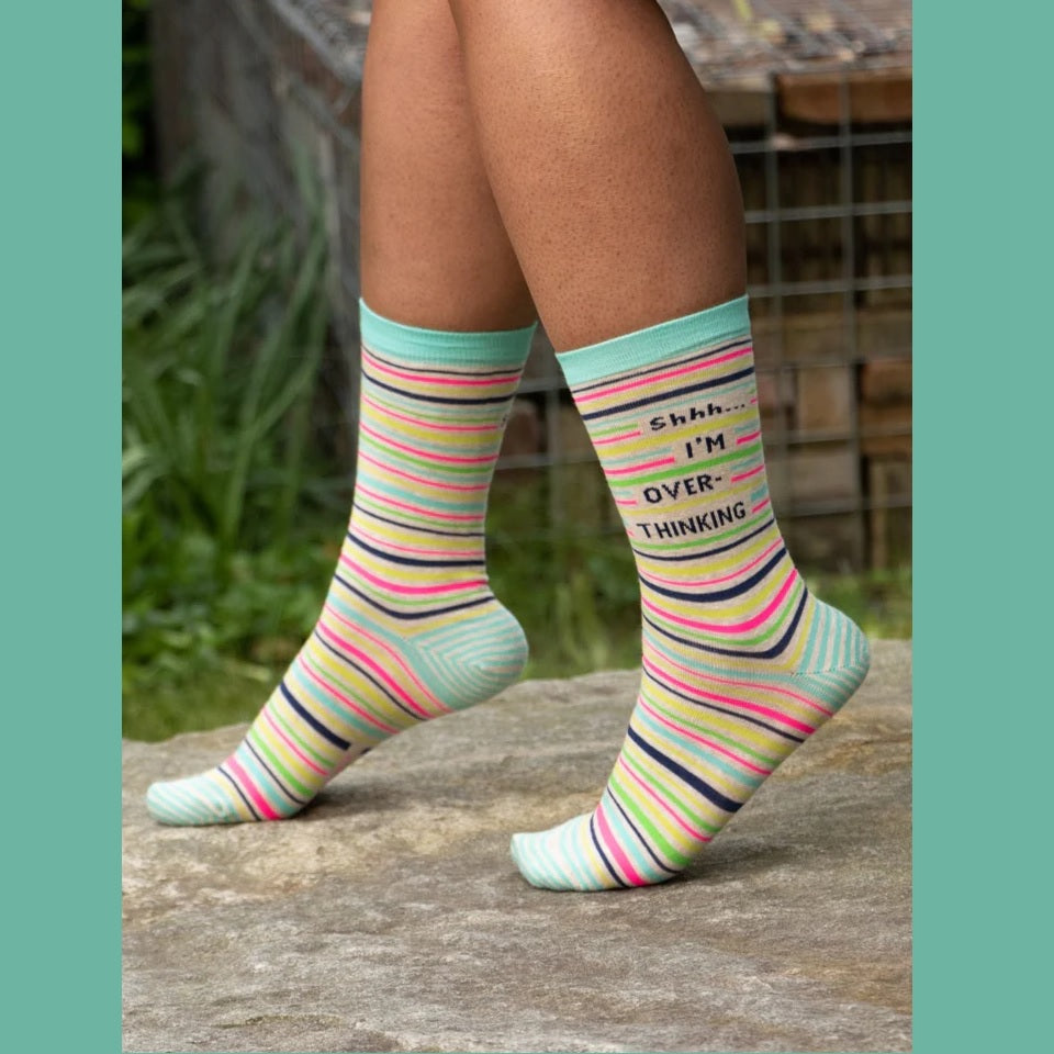 Women's Crew Socks: Shhhh... I'm Overthinking