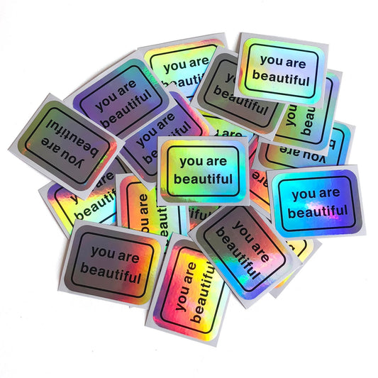 You Are Beautiful: Holographic Sticker Pack 20pcs