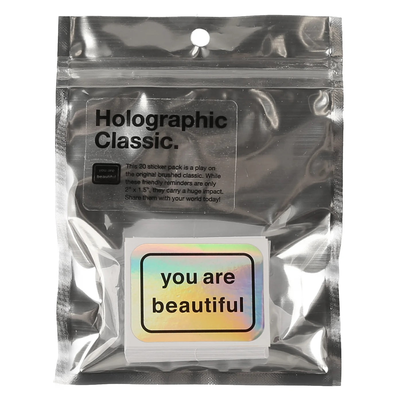 You Are Beautiful: Holographic Sticker Pack 20pcs