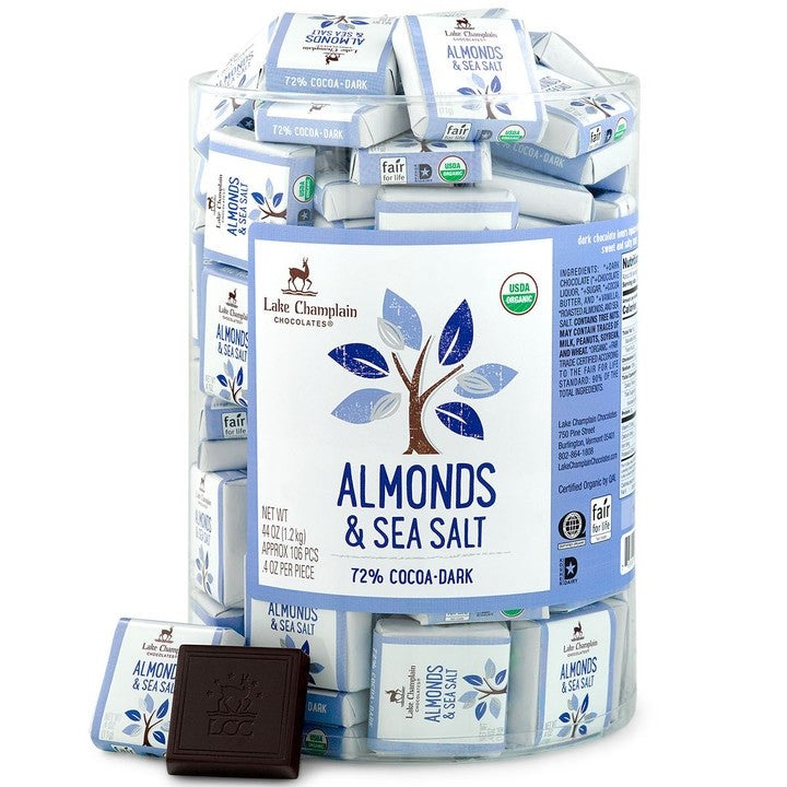 Small Chocolate Square: Sea Salt & Almonds Dark Chocolate