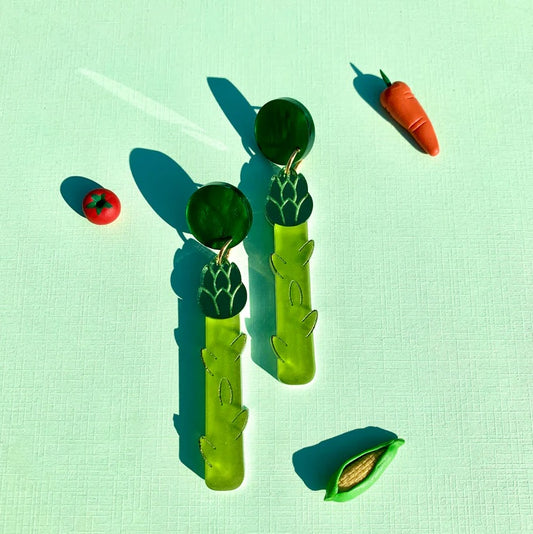 Asparagus Acrylic Earrings