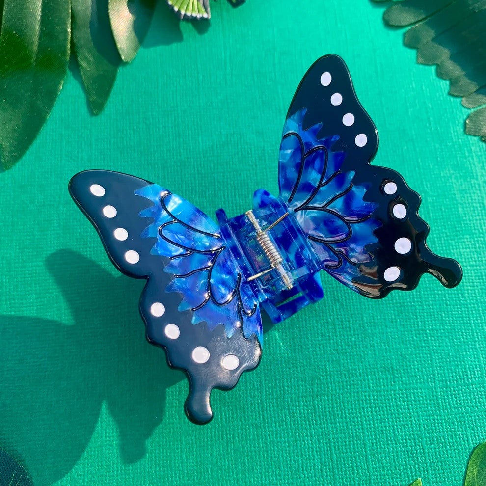 Blue Morpho Butterfly Hair Claw