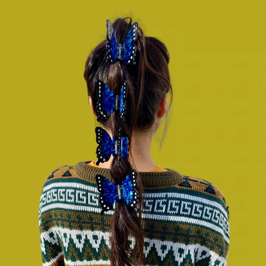 Blue Morpho Butterfly Hair Claw