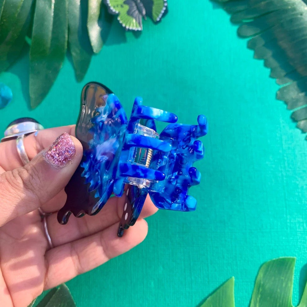 Blue Morpho Butterfly Hair Claw