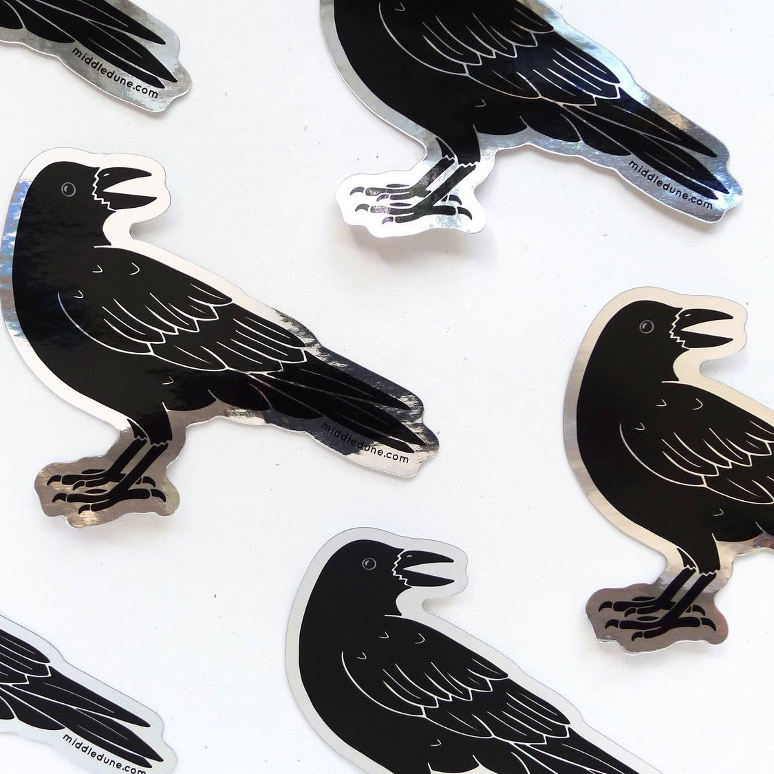 Metallic Corvid Sticker