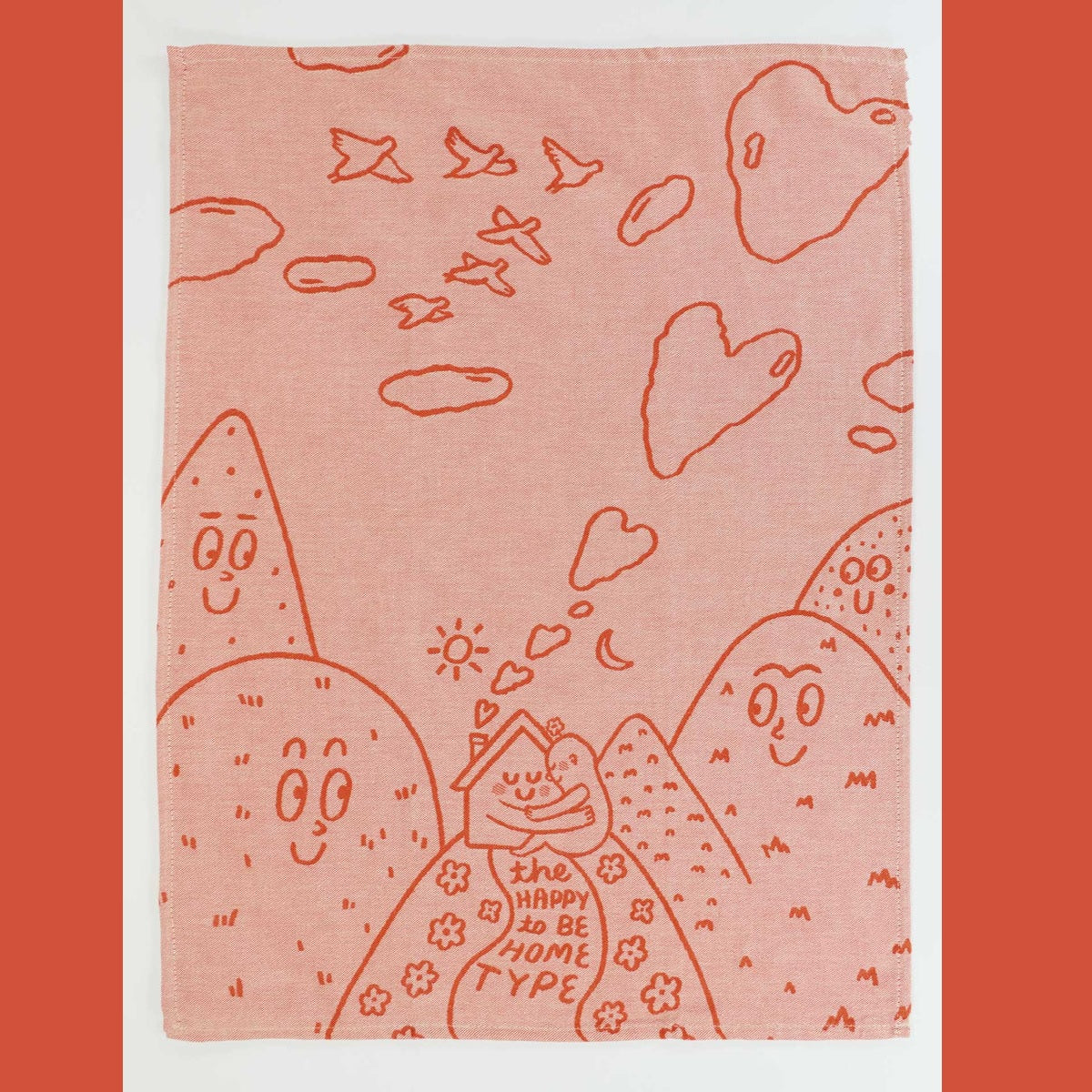 Woven Dish Towel: Happy To Be Home