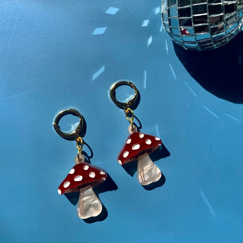 Mini Mushroom Acrylic Earrings