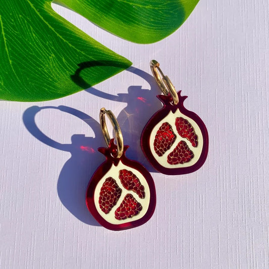 Pomegranate Acrylic Earrings