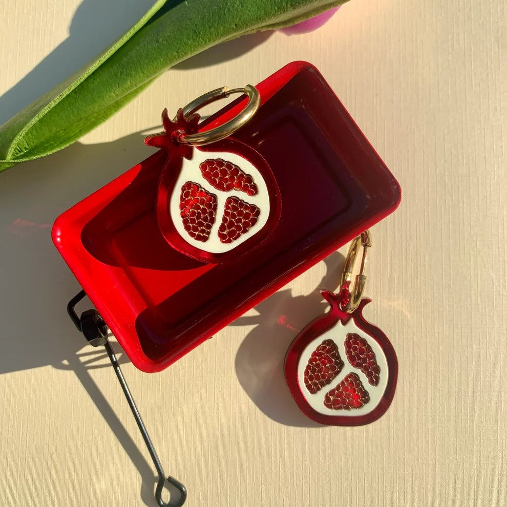 Pomegranate Acrylic Earrings