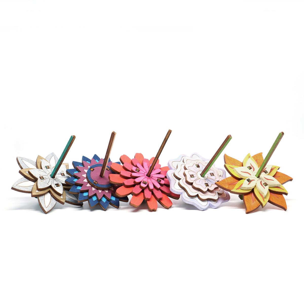 DIY Wooden Spinning Top: Hibiscus