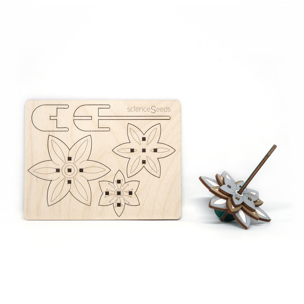 DIY Wooden Spinning Top: Dahlia