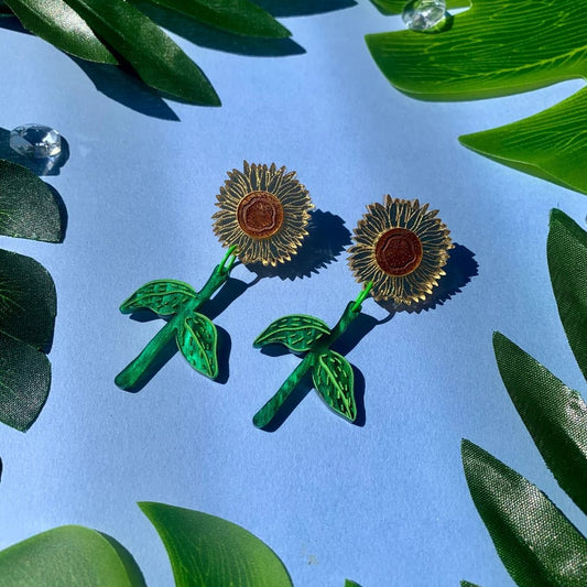 Sunflower Acrylic Earrings