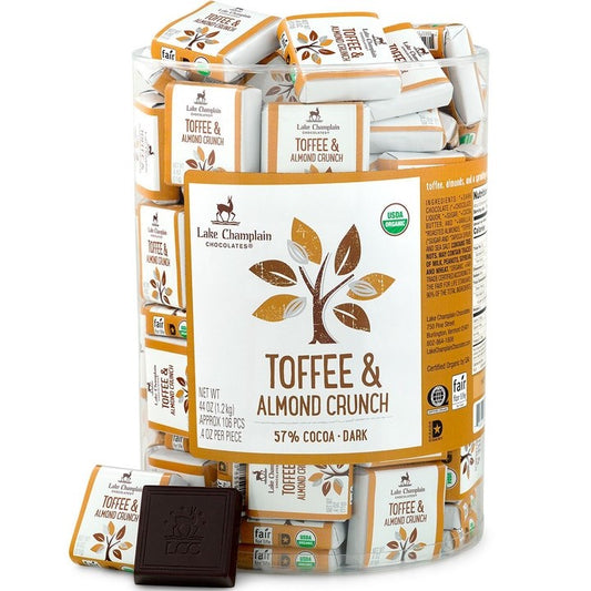 Small Chocolate Square: Dark Chocolate Toffee & Almonds