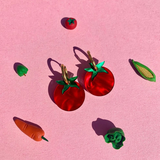 Tiny Tomatoes Acrylic Earrings