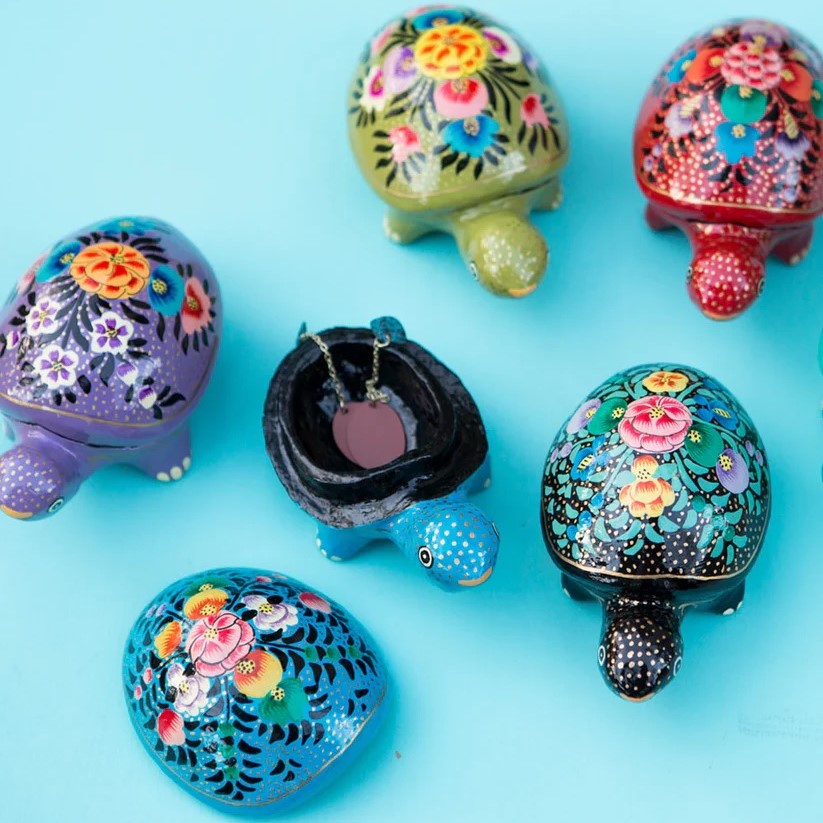 Turtles Paper Mache Box