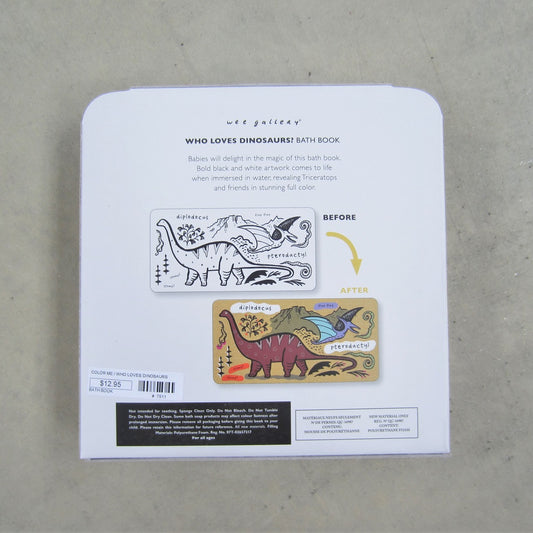 Color Me Bath Book: Who Loves Dinosaurs?