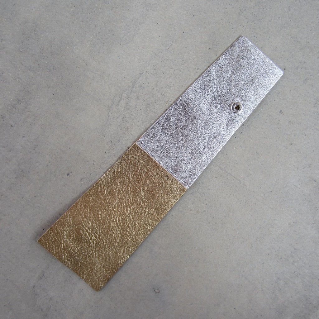 Bauhaus Leather Bracelet: Silver and Gold
