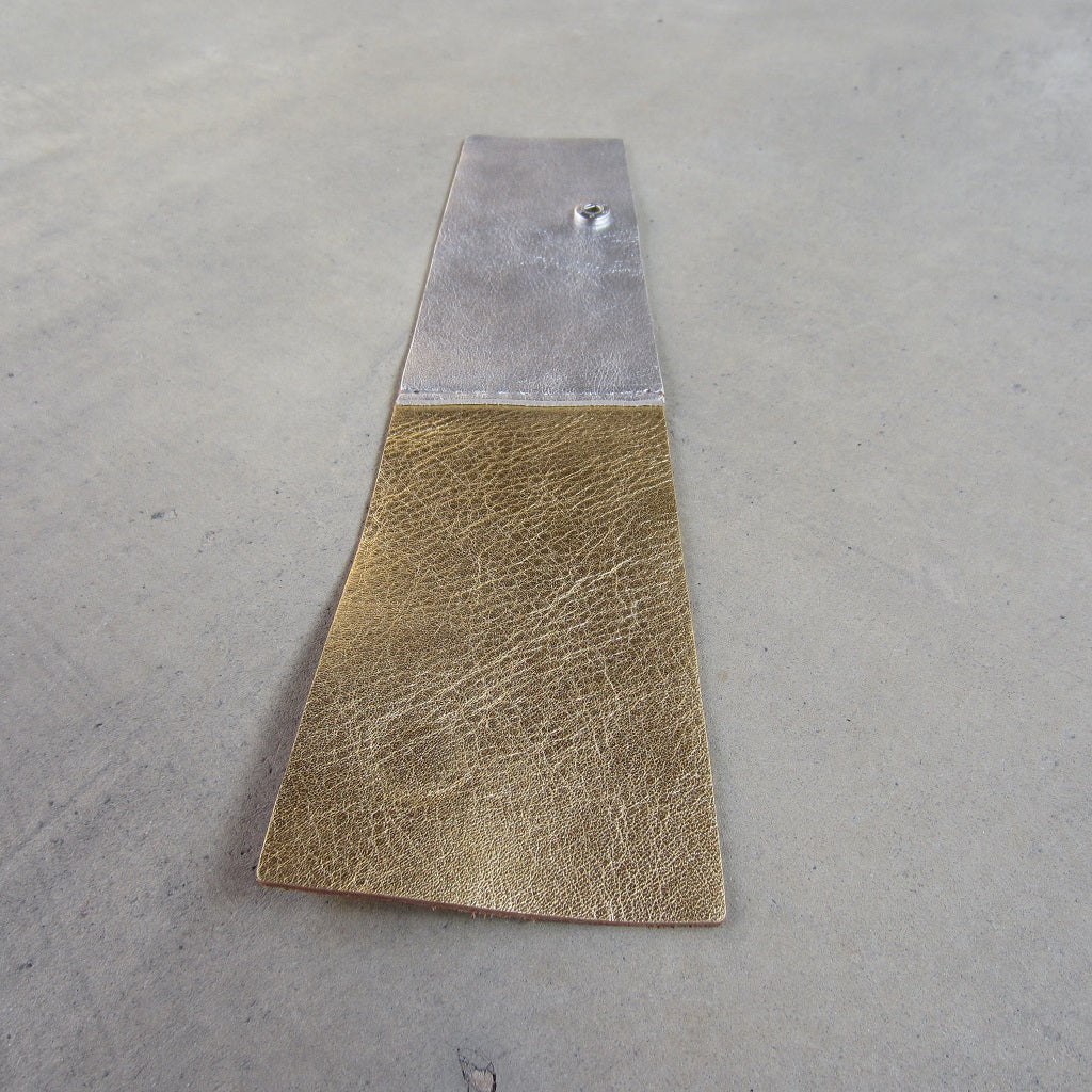 Bauhaus Leather Bracelet: Silver and Gold