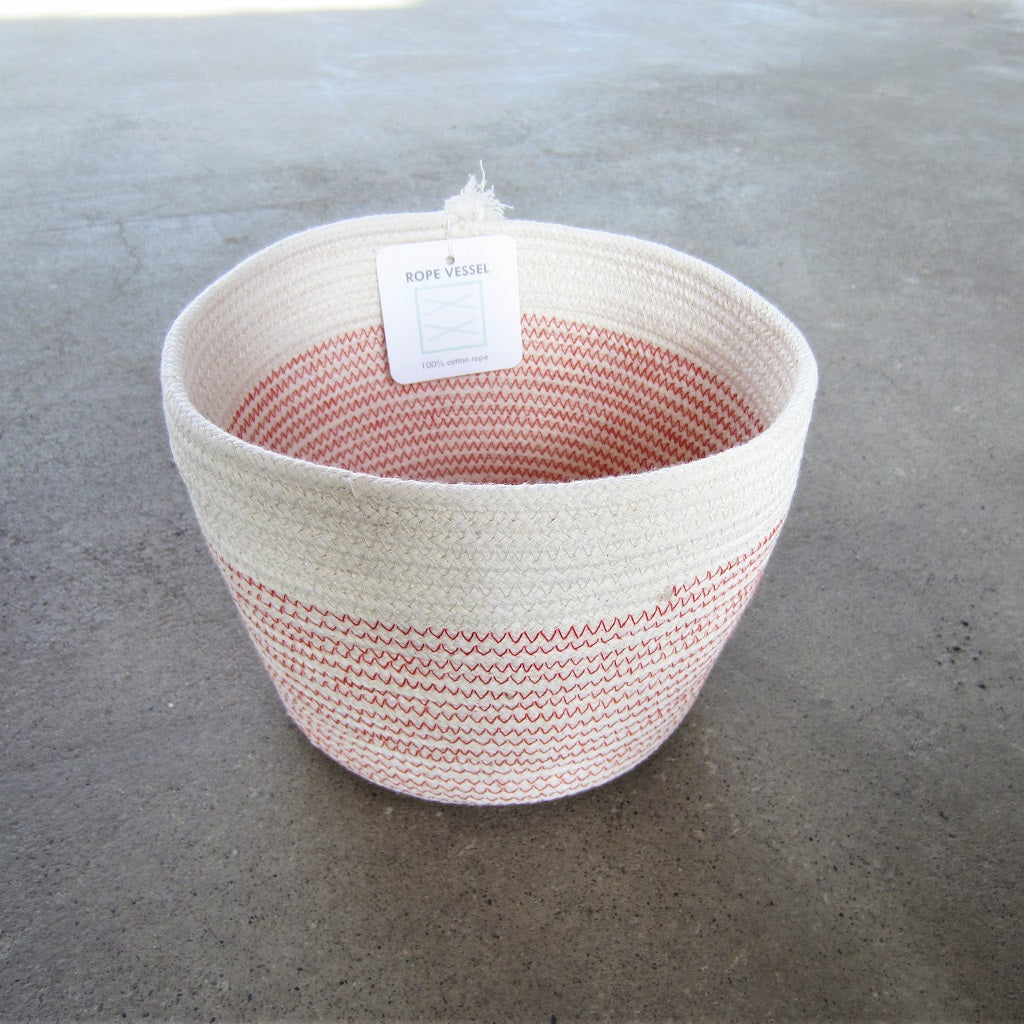 Rope Vessel: Red 6.5" Cylinder