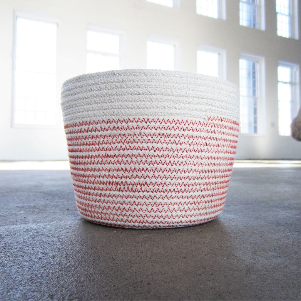 Rope Vessel: Red 6.5" Cylinder