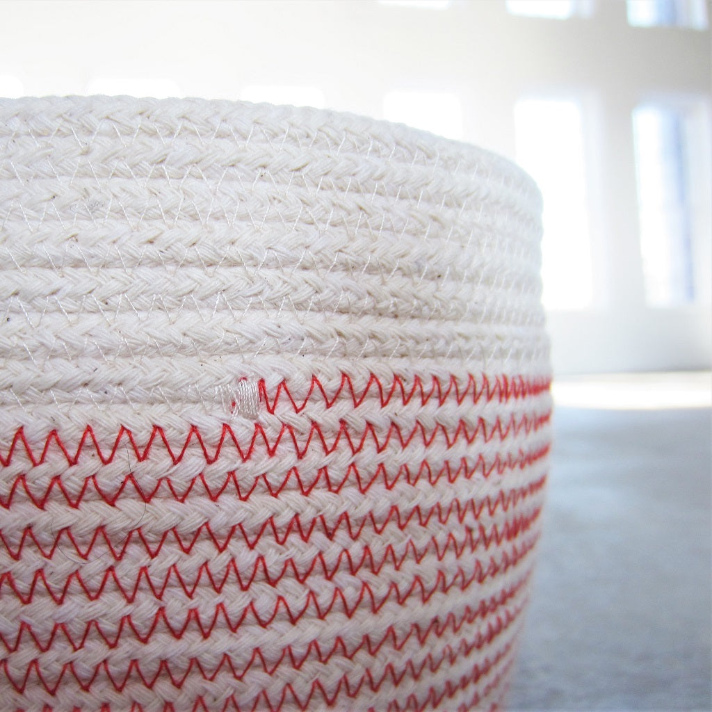 Rope Vessel: Red 6.5" Cylinder