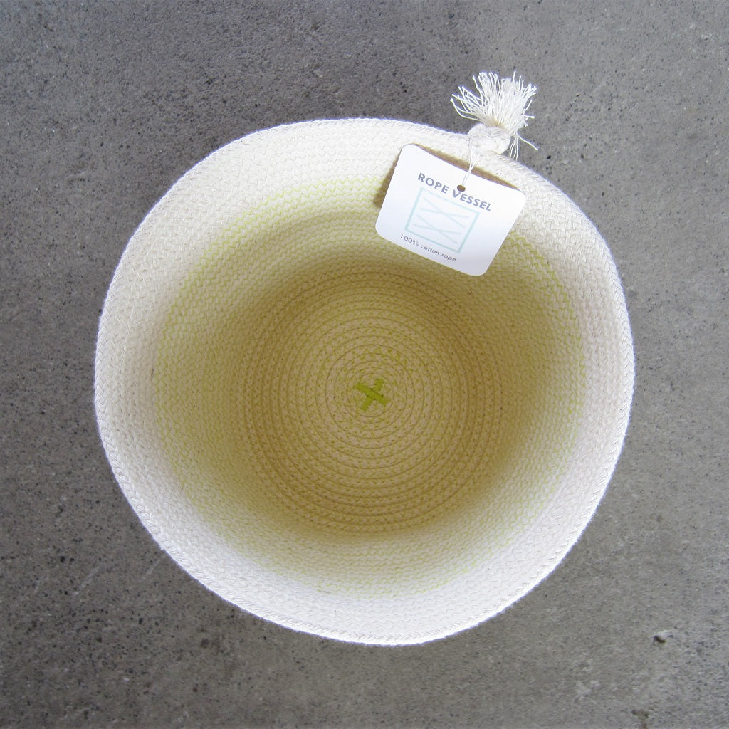 Rope Vessel: Yellow 6.5" Cylinder