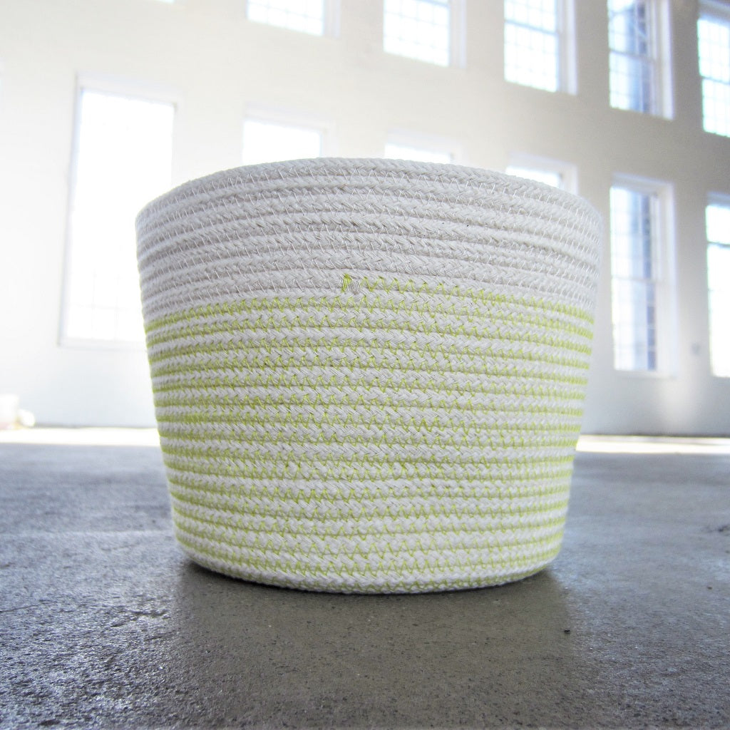 Rope Vessel: Yellow 6.5" Cylinder