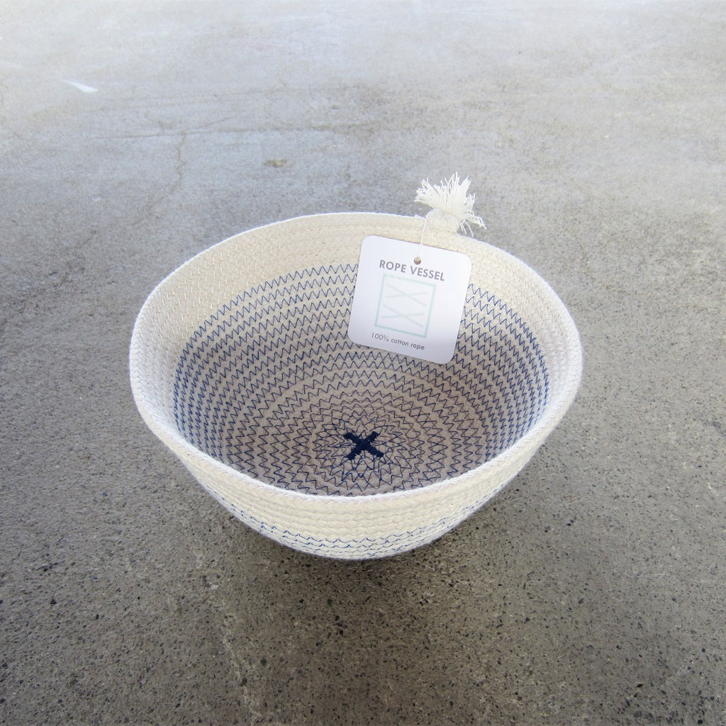 Rope Vessel: Blue 6" Bowl