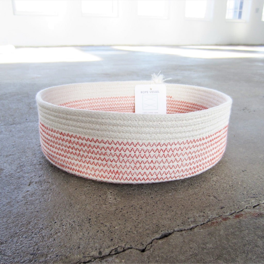 Rope Vessel: Red 8" Half Cylinder